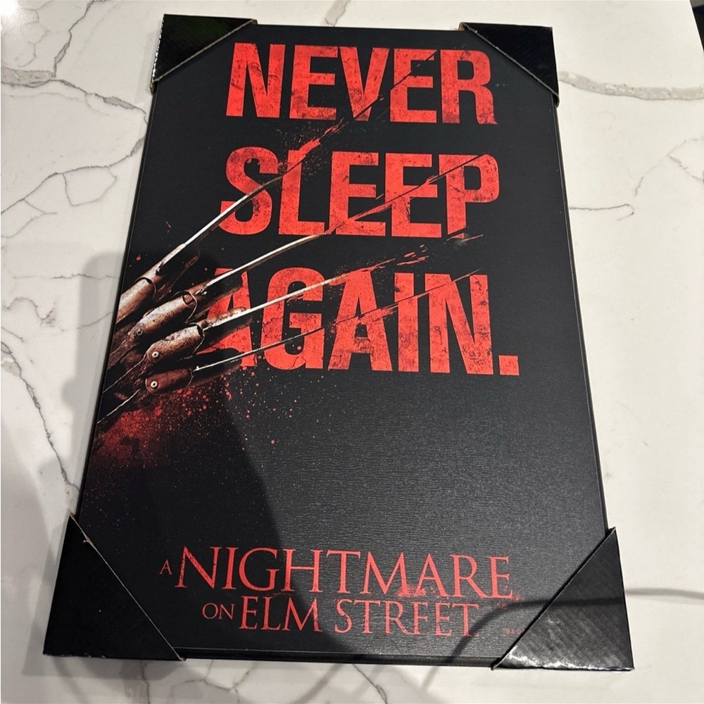 The Nightmare on Elm Street Never Sleep Again wooden Wall Art